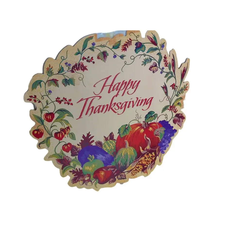Vintage Eureka Amscan Thanksgiving Cardboard Die Cut Decorations Set Fall Decor